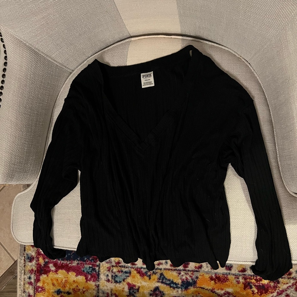 PINK V Neck Long Sleeve